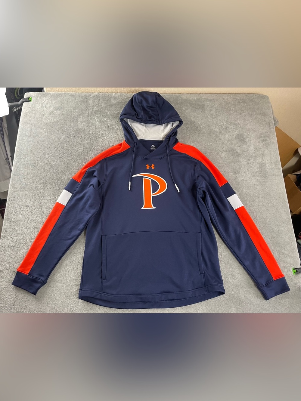 Pepperdine Waves Pullover Hoodie Men Size L Blue Orange Under Armour Sweatshirt